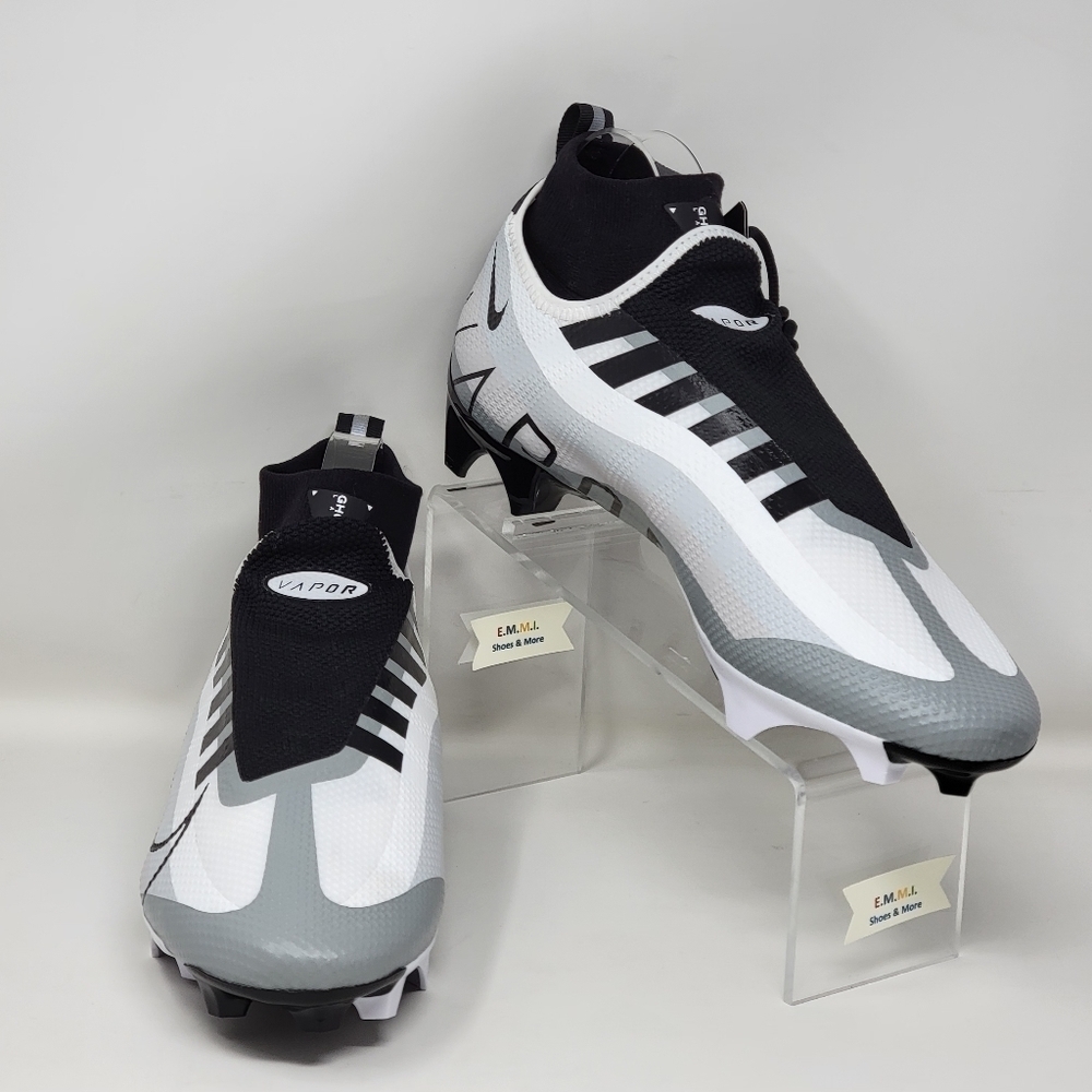 Nike Vapor Edge Pro 360 White Black Pure Platinum Football Cleats Men Size 13